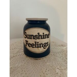 Vintage 1991 Dr Brophy Word Jar Sunshine Feelings Ceramic Stoneware Vase